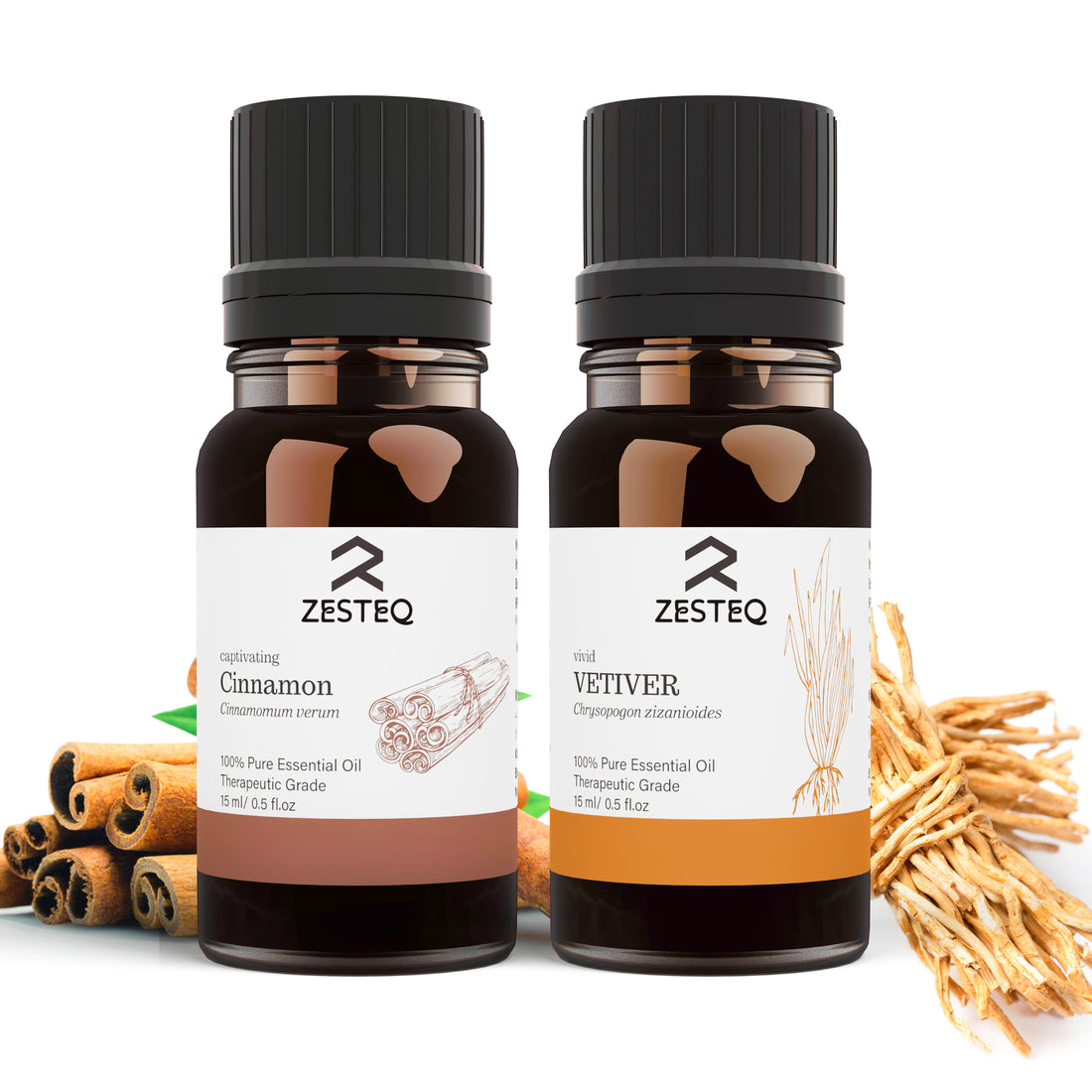 Zesteq Cinnamon &amp; Vetiver Essential Oil Combo